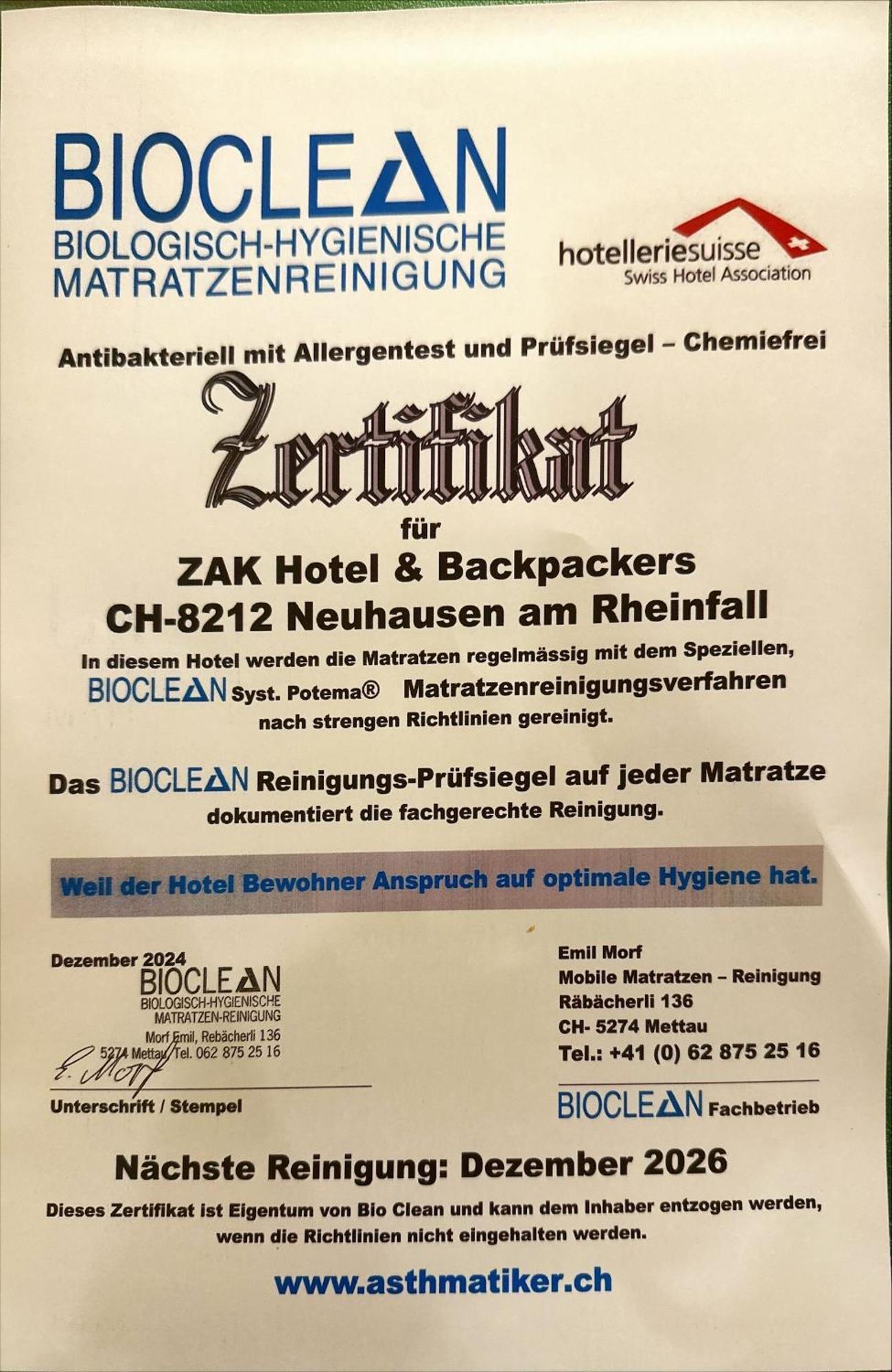 Zak Neuhausen Hostel Neuhausen Am Rheinfall Luaran gambar